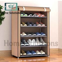 Metal Frame Non-Woven Dust Proof Shoe Rack - 6 Tier