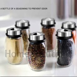 Rotating Cruet Condiment Seasoning Jars Set for Spices Pepper Sprays Bottles Salt Shakers Holder Kitchen Storage Rack Organizer 5 - Home Solutions