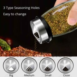 Rotating Cruet Condiment Seasoning Jars Set for Spices Pepper Sprays Bottles Salt Shakers Holder Kitchen Storage Rack Organizer 9 - Home Solutions