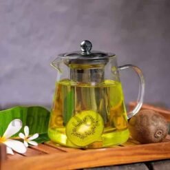 Heat Resistant Glass Tea Pot with Stainless Steel Infuser Strainer 550ml 4 - Home Solutions