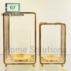 ORCHID Rectangular Candle Holder Golden - Home Solutions