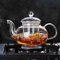 WILMAX Heat Proof Glass Tea Pot with Glass Infuser Strainer 620ml 2 - Home Solutions