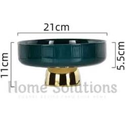 Ceramic Stylish Serving Dish Fruit Bowl with Golden Foot White 1 - Home Solutions