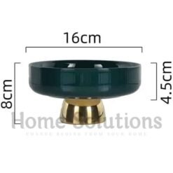 Ceramic Stylish Serving Dish Fruit Bowl with Golden Foot White 8 inch 5 - Home Solutions