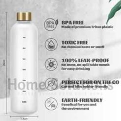 Time Marker BPA Free Hydro Plastic Bottle 1000ml White 5 - Home Solutions