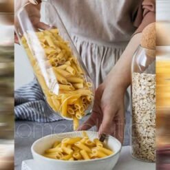 Cork Ball Glass Jar Set Glass Storage Jars Set of 3 3 - Home Solutions