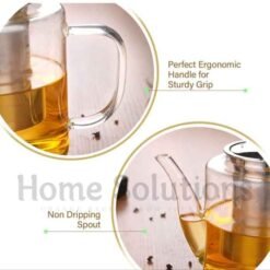 TOPSON Handmade Heat Proof Glass Tea Pot with Stainless Steel Infuser Strainer 950ml 3 - Home Solutions