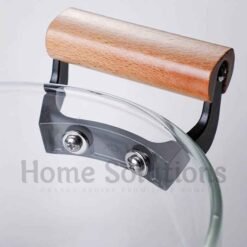 Fire Proof Borosilicate Glass Casserole Cooking Pot with Wooden Handle 2.5 Liters 5 - Home Solutions