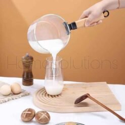 Fire Proof Borosilicate Glass Sauce Pan with Wooden Handle – 2.5 Liters 2 - Home Solutions