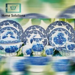 Clayton Porcelain Wind Wheel Blue Dinner Set - 12 Person - 85 Pieces