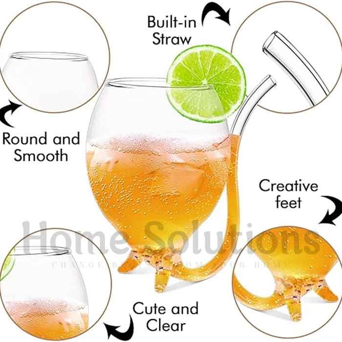 Creative Vampire Shape Glass with Built-in Straw - 350ml 7 Creative Vampire Shape Glass with Built-in Straw - 350ml - Image 5