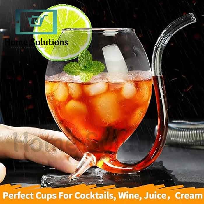 Creative Vampire Shape Glass with Built-in Straw - 350ml 3 Creative Vampire Shape Glass with Built-in Straw - 350ml