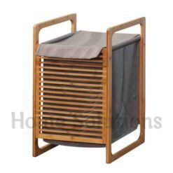 Alternative view of Bamboo Made Laundry Basket with Cover