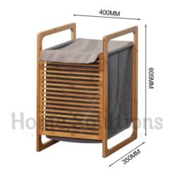 Bamboo Made Laundry Basket with Cover 5 - Home Solutions
