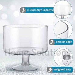 Borosilicate Glass Footed Trifle Bowl 3.15 Liters 7 - Home Solutions