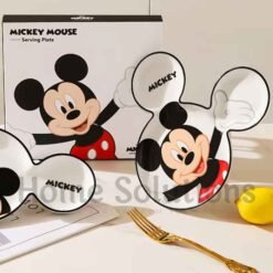 DISNEY Mickey Friends Authentic Ceramic Two Ears Grid Snack Plate 3 - Home Solutions