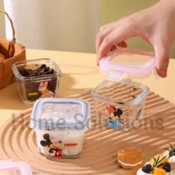 DISNEY Mickey Friends Authentic Eco Friendly Glass Airtight Box Set 130ml 4 Pieces 5 - Home Solutions