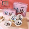 DISNEY Mickey Friends Authentic Porcelain Bowl Set with Gift Box 4 Pieces 300ml - Home Solutions