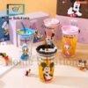 DISNEY Mickey Friends Authentic Sipper Glass with Lid Straw 450ml - Home Solutions