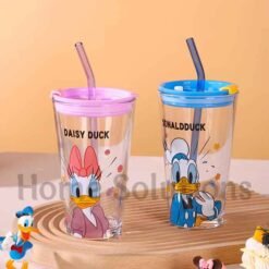 DISNEY Mickey Friends Authentic Sipper Glass with Lid Straw 450ml 3 - Home Solutions