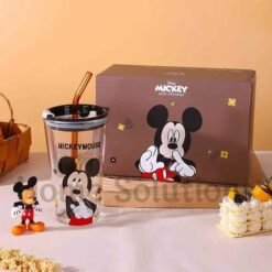 DISNEY Mickey Friends Authentic Sipper Glass with Lid Straw 450ml 4 - Home Solutions