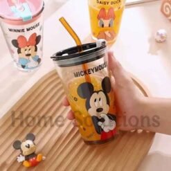 DISNEY Mickey Friends Authentic Sipper Glass with Lid Straw 450ml 5 - Home Solutions