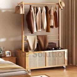 Multifunctional Bamboo Clothes Hanger Walk in Closet 5 - Home Solutions