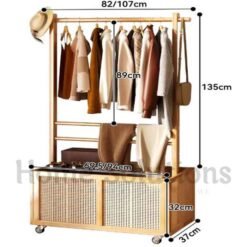 Multifunctional Bamboo Clothes Hanger Walk in Closet 9 - Home Solutions