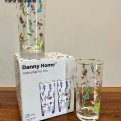 Danny Home Floral Grace Long Glass Set 4Pcs (470ml)