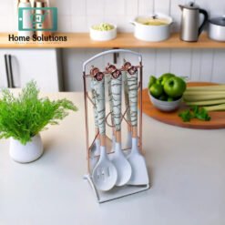 Black & White Silicone Cooking Spoon Set – 7 Pcs Premium Kitchen Tools