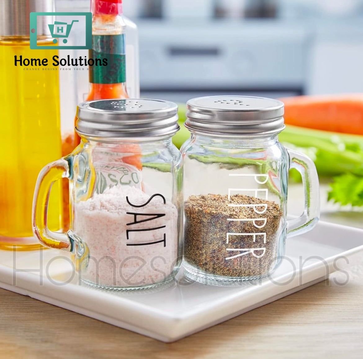 Mason Jar Style Salt & Pepper Shaker Set 3 Mason Jar Style Salt & Pepper Shaker Set - Image 2