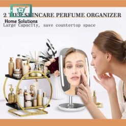 1716360667 2 Tier Metal Perfume Cosmetics Organizer Rack - Home Solutions