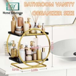 1716360668 2 Tier Metal Perfume Cosmetics Organizer Rack - Home Solutions