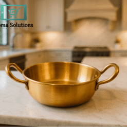 Korean Golden Ramen Pot – Premium Brass Noodle Cooking Pot with Handles