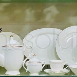 Bonechina Gold Rim Dinner Set of 61 Pieces - 8 Persson Serving 7 17904C6F C7A7 4173 86E0 CE0100F22359 - Home Solutions