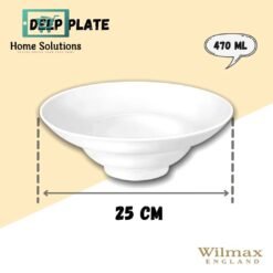 Wilmax England Fine Porcelain Deep Plate – 9.75" (470 ml) 7 1 11rj te - Home Solutions