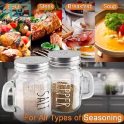 Mason Jar Style Salt & Pepper Shaker Set 8 22E75448 BA68 4951 A051 BD20E50E61C2 - Home Solutions