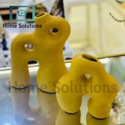 Yellow Ceramic Mountain Vases  | Modern Decor