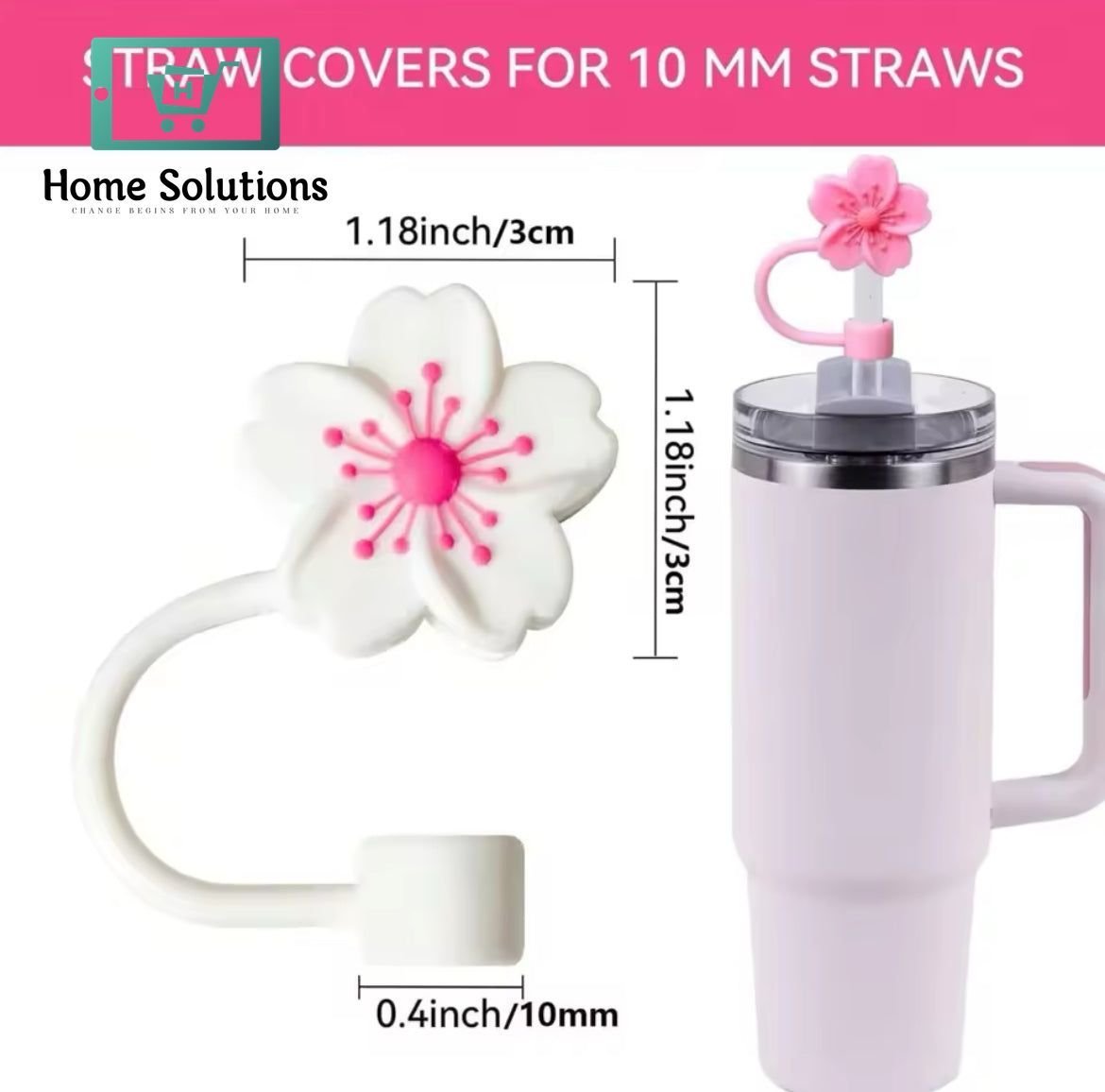 Flower Shape Silicone Straw Stopper 6 Flower Shape Silicone Straw Stopper - Image 4