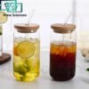 Ice Tea Glass with Glass Straw - 500ml