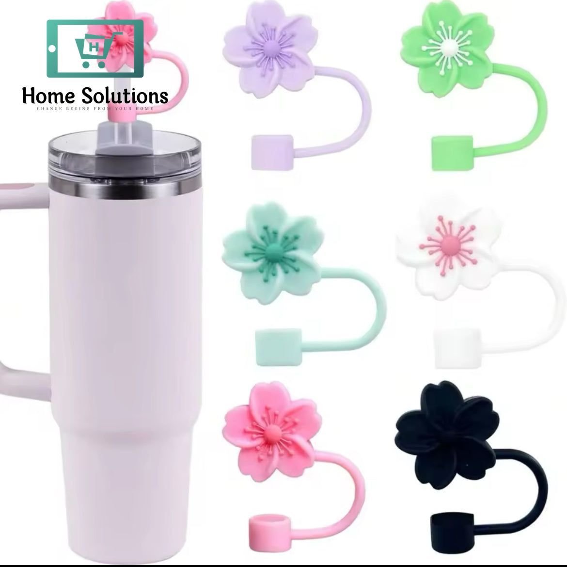 Flower Shape Silicone Straw Stopper 4 Flower Shape Silicone Straw Stopper - Image 2