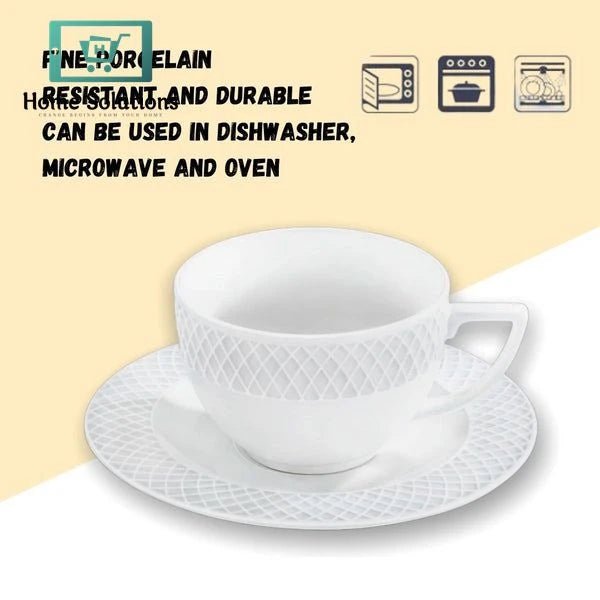 Wilmax England JULIA Coffee Cup & Saucer Set Short – 6 Pcs 5 Wilmax England JULIA Coffee Cup & Saucer Set Short – 6 Pcs - Image 3