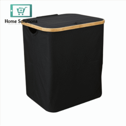 Alternative view of Double Compartment Laundry Basket – Black & Grey Finish