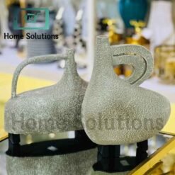 Alternative view of Stone Grey Echo Vases – Textured