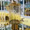 Handmade Turkish Glass Dispenser with Solid Brass Base & Lid