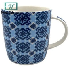 Alternative view of Porcelain Mug with Blue Moroccan Pattern – 350 ml Elegant Drinkware