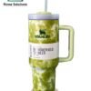 Stanley 40oz Printed Tumbler with Handle | Light-Green Edition