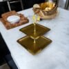 2-Tier Gold Metallic Serving Tray – Elegant Stand for Desserts, Snacks & Decor