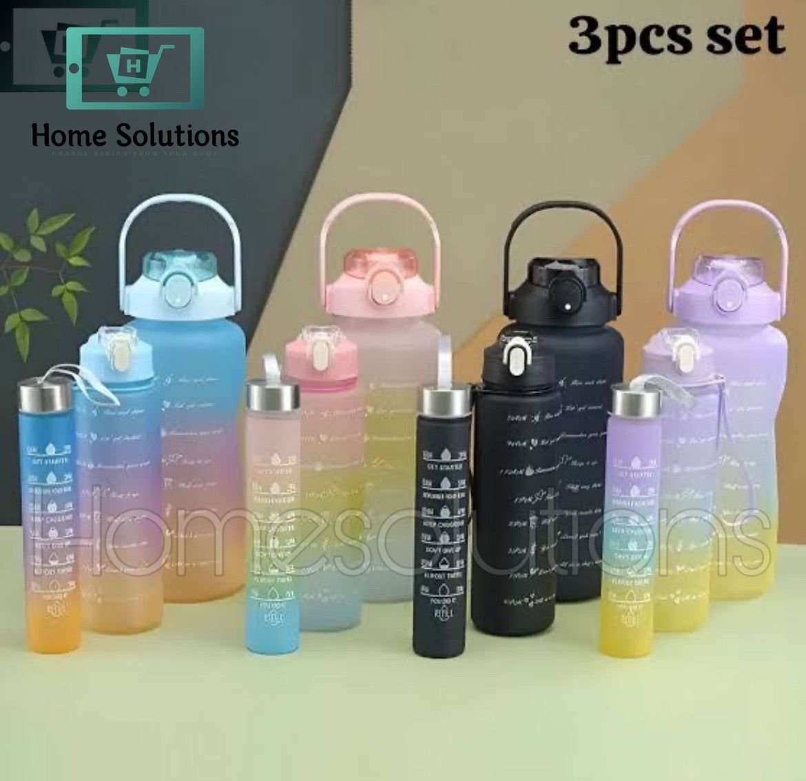 Neon Color Acrylic Water Bottle Set of 3 3 Neon Color Acrylic Water Bottle Set of 3