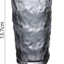 Alternative view of 6-Piece Gray Frozen Ice Textured Glass Set | Modern Drink - 400ml